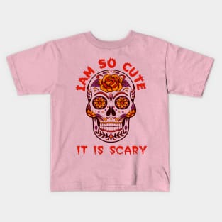 halloween skull fall raglan flowers Kids T-Shirt